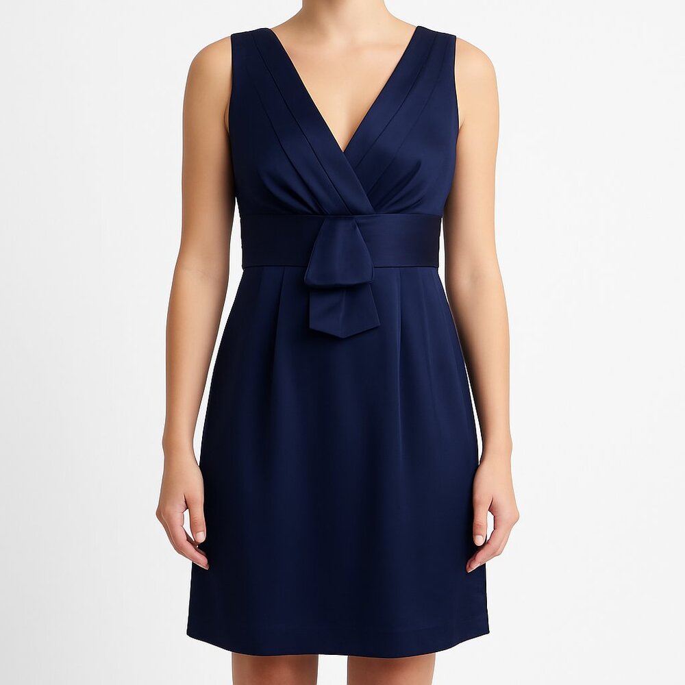 Rabbit Rabbit Rabbit Navy Cocktail Dress | Size 8 Sleeveless V-Neck